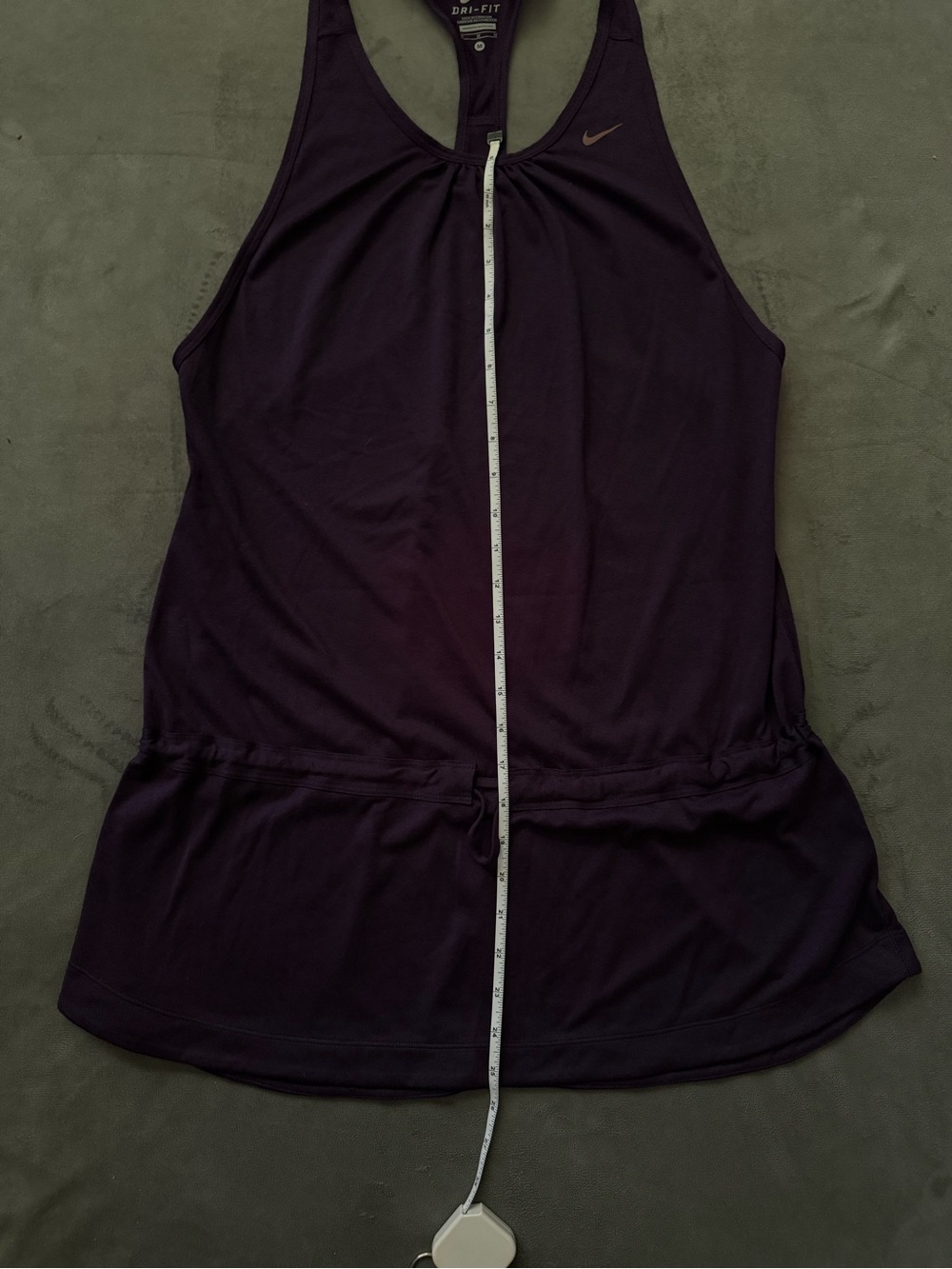 Nike Women's Dark Purple Dri-FIT Drawstring Tank - Picture 3 of 7